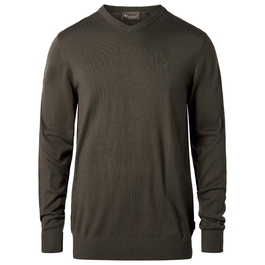 5047 VÄRNAMO MEN’S MERINO WOOL V-NECK SWEATER PINEWOOD