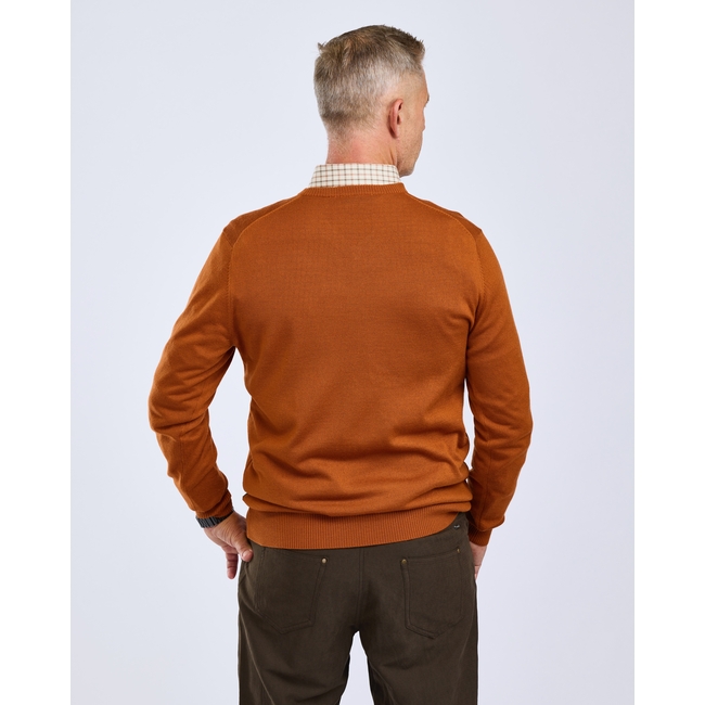 5047 VÄRNAMO MEN’S MERINO WOOL V-NECK SWEATER PINEWOOD