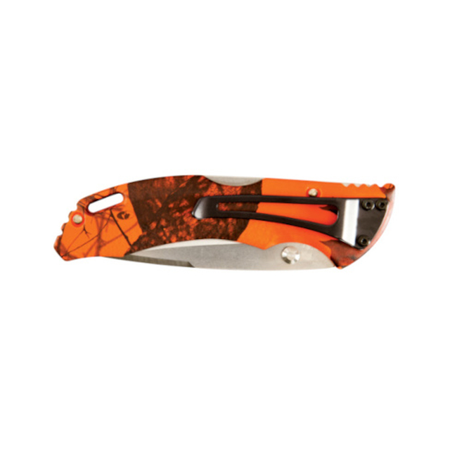 B284-CMS9 BANTAM MOSSY OAK BLAZE ORANGE CAMO FOLDING KNIFE