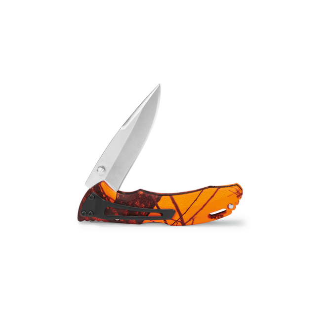 B285-CMS9 BANTAM MOSSY OAK BLAZE ORANGE CAMO FOLDING KNIFE