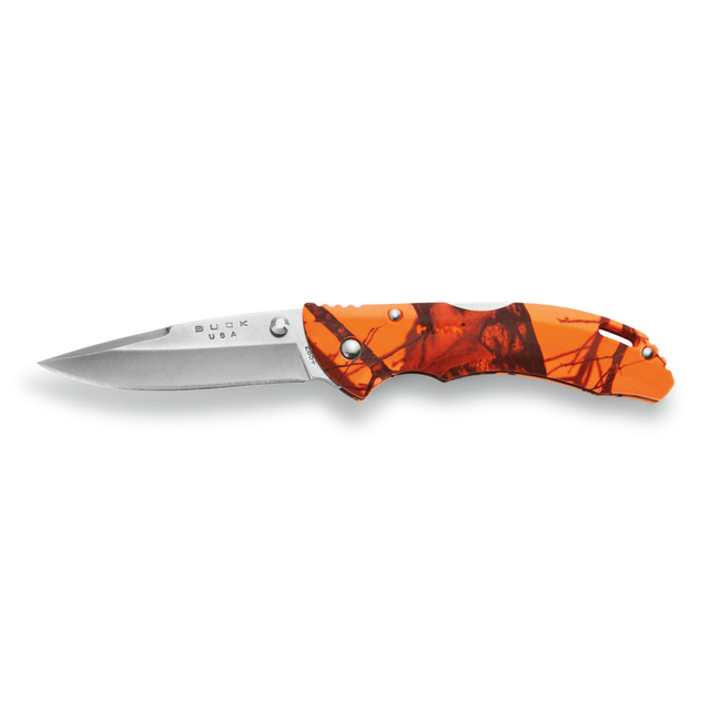B285-CMS9 BANTAM MOSSY OAK BLAZE ORANGE CAMO FOLDING KNIFE