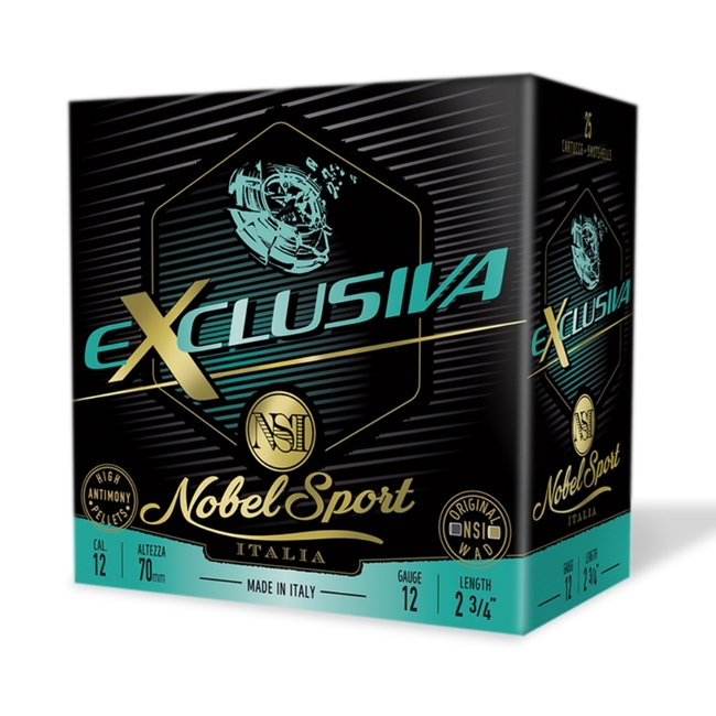 CAL.12 EXCLUSIVA SPORTING 28g SHOOTING CARTRIDGES NOBEL SPORT ITALIA