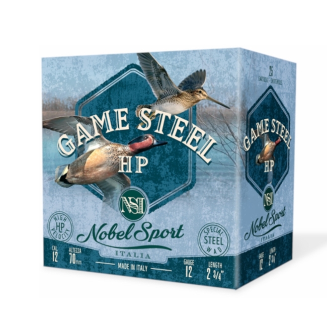 CAL.12 GAME STEEL HP 32g HUNTING CARTRIDGES NOBEL SPORT ITALIA