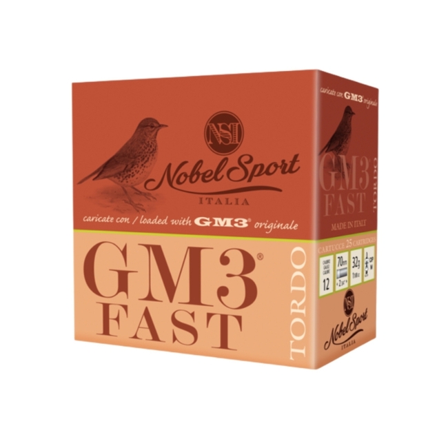 CAL.12 GM3 FAST TORDO 32g HUNTING CARTRIDGES NOBEL SPORT ITALIA