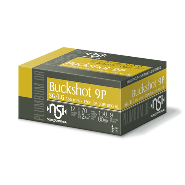 CAL.12 BUCKSHOT SG/LG HP 9P 33g HUNTING CARTRIDGES NOBEL SPORT ITALIA
