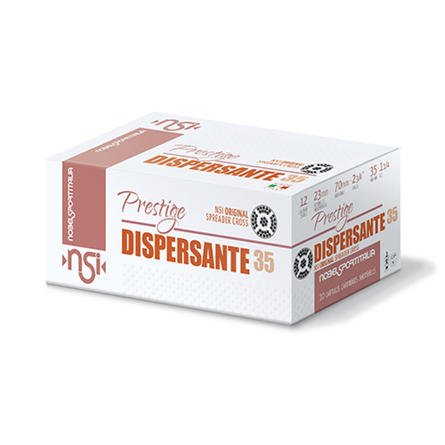 CAL.12 PRESTIGE DISPERSANTE 35g HUNTING CARTRIDGES NOBEL SPORT ITALIA