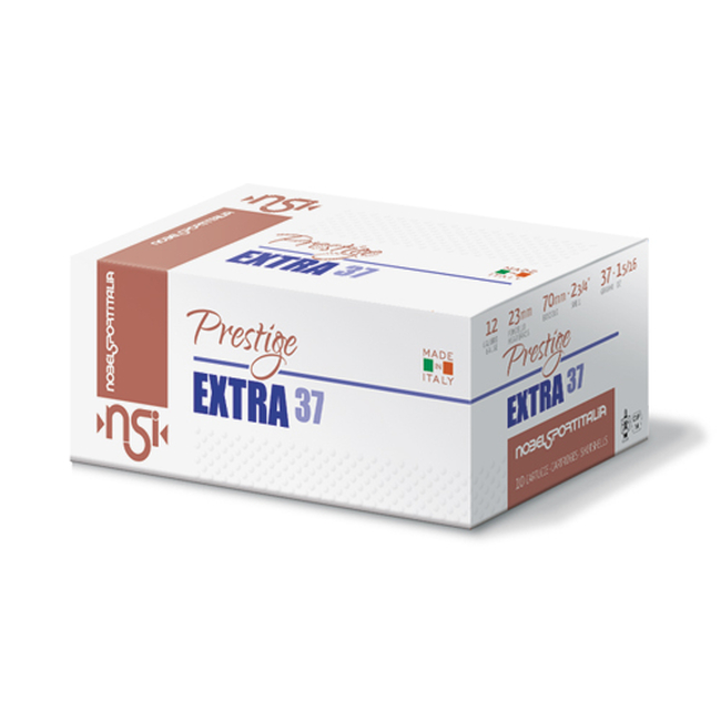 CAL.12 EXTRA PRESTIGE 37g HUNTING CARTRIDGES NOBEL SPORT ITALIA