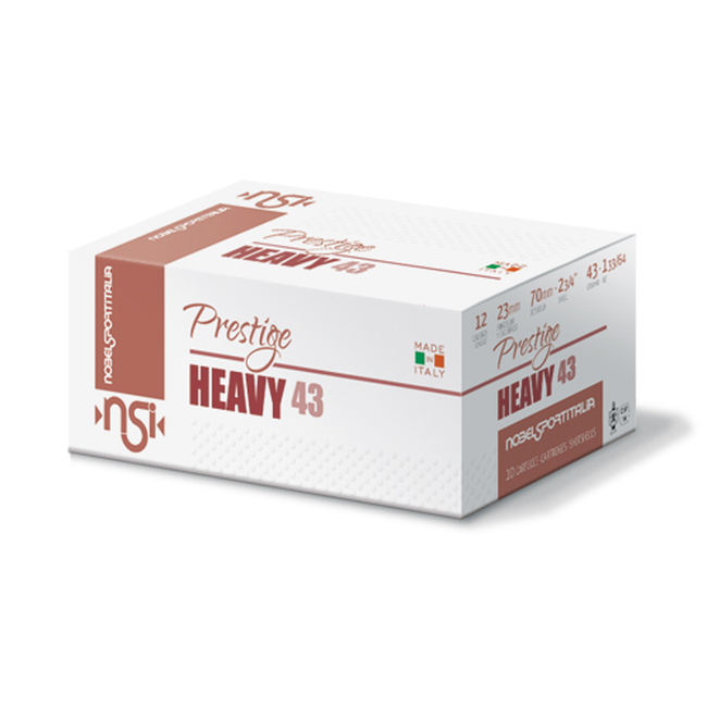 CAL.12 HEAVY PRESTIGE 43g HUNTING CARTRIDGES NOBEL SPORT ITALIA