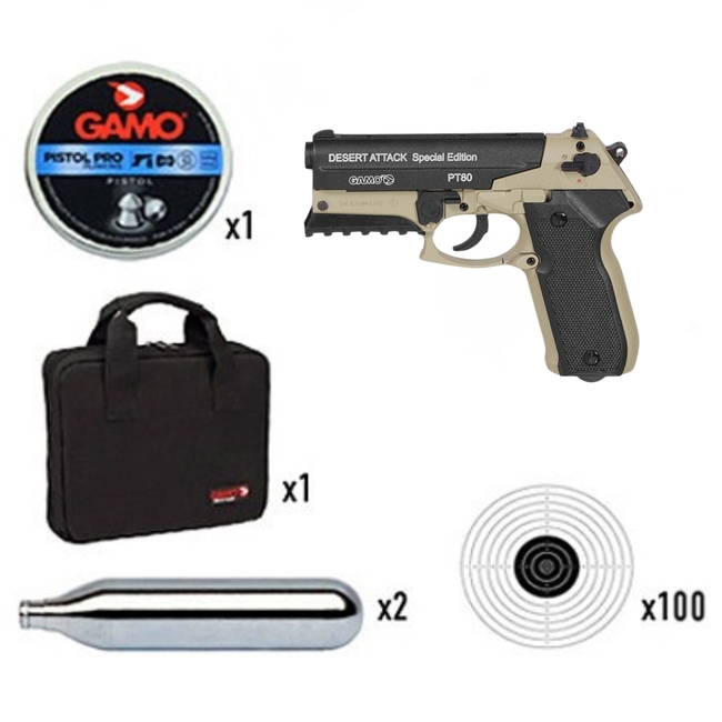 PT-80 DESERT ATTACK AIR PISTOL COMBO 4.5mm AIR PISTOL