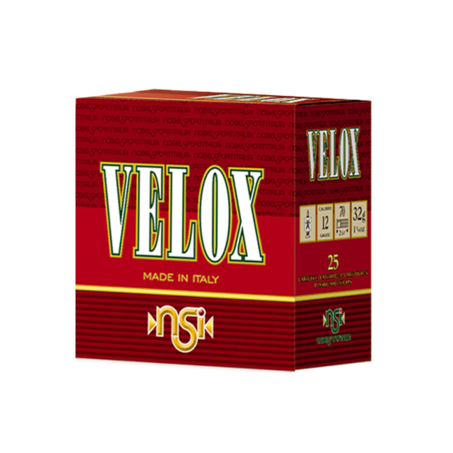 CAL.12 VELOX 32g HUNTING CARTRIDGES NOBEL SPORT ITALIA CAL.12 VELOX 32g HUNTING CARTRIDGES NOBEL SPORT ITALIA