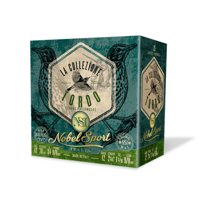 CAL.12 TORDO 34g HUNTING CARTRIDGES NOBEL SPORT ITALIA CAL.12 TORDO 34g HUNTING CARTRIDGES NOBEL SPORT ITALIA