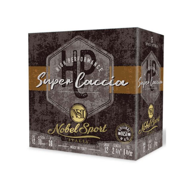 CAL.12 SUPER CACCIA 38g HUNTING CARTRIDGES NOBEL SPORT ITALIA