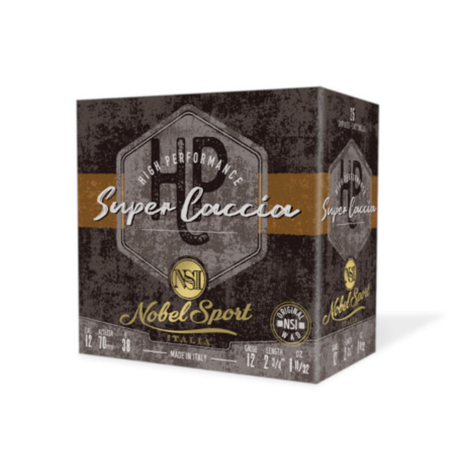 CAL.12 SUPER CACCIA 38g HUNTING CARTRIDGES NOBEL SPORT ITALIA