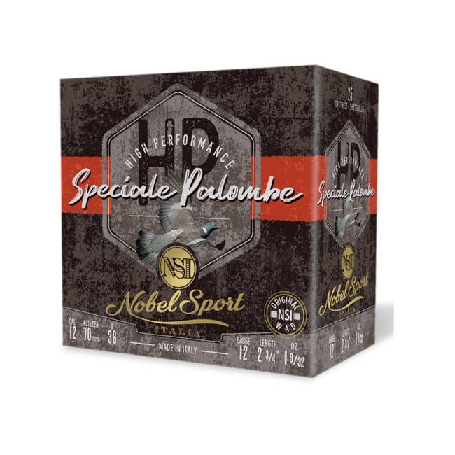 CAL.12 SPECIAL PALOMBE 36g HUNTING CARTRIDGES NOBEL SPORT ITALIA