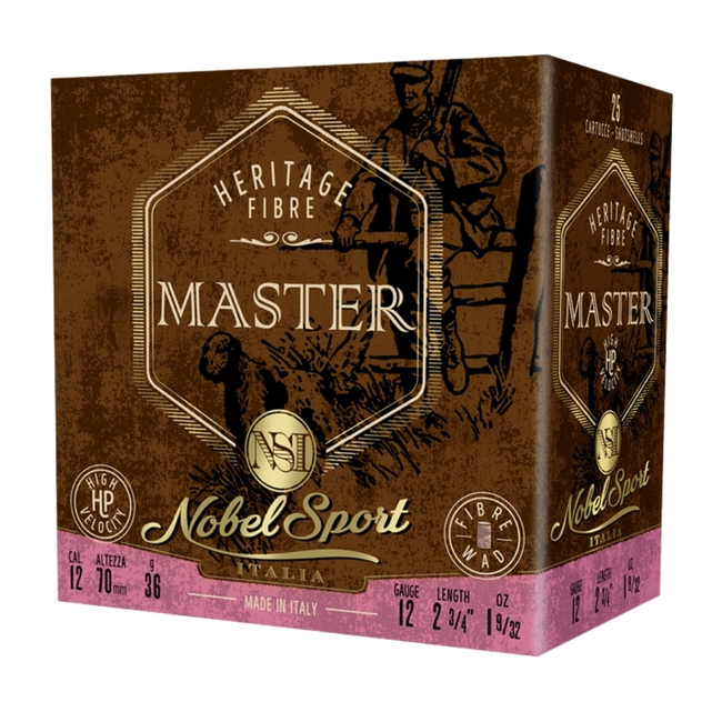 CAL.12 MASTER HP FIBRE 36g HUNTING CARTRIDGES NOBEL SPORT ITALIA