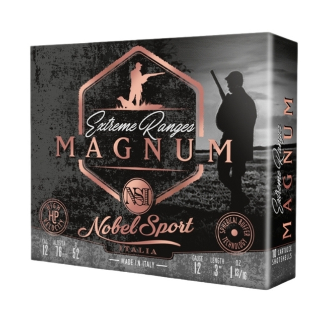 CAL.12 EXTREME RANGES MAGNUM 52g HUNTING CARTRIDGES NOBEL SPORT ITALIA