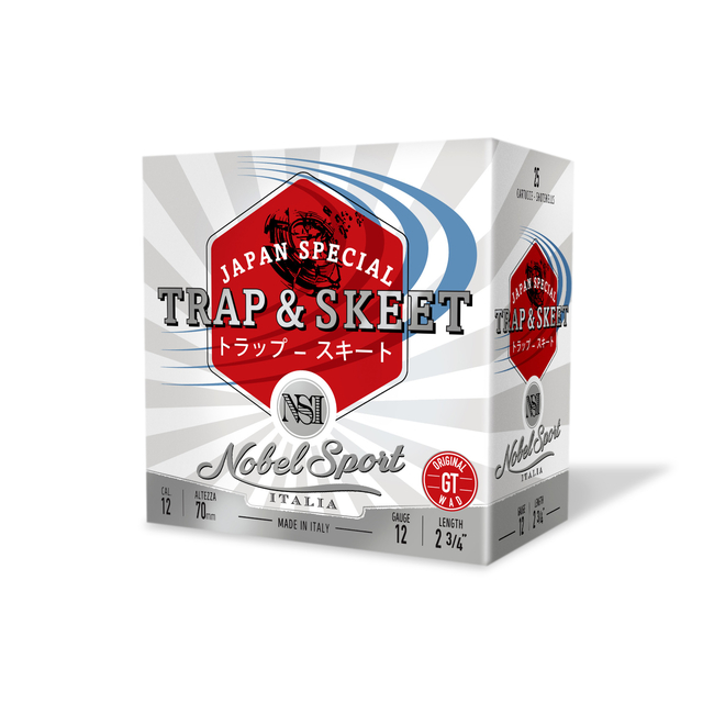 CAL.12 JAPAN SPECIAL DUE TRAP 24g SHOOTING CARTRIDGES NOBEL SPORT ITALIA