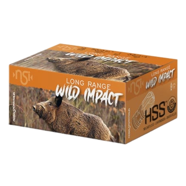 CAL.12 WILD IMPACT SLUG LONG RANGE 32g HP HUNTING CARTRIDGES NOBEL SPORT ITALIA