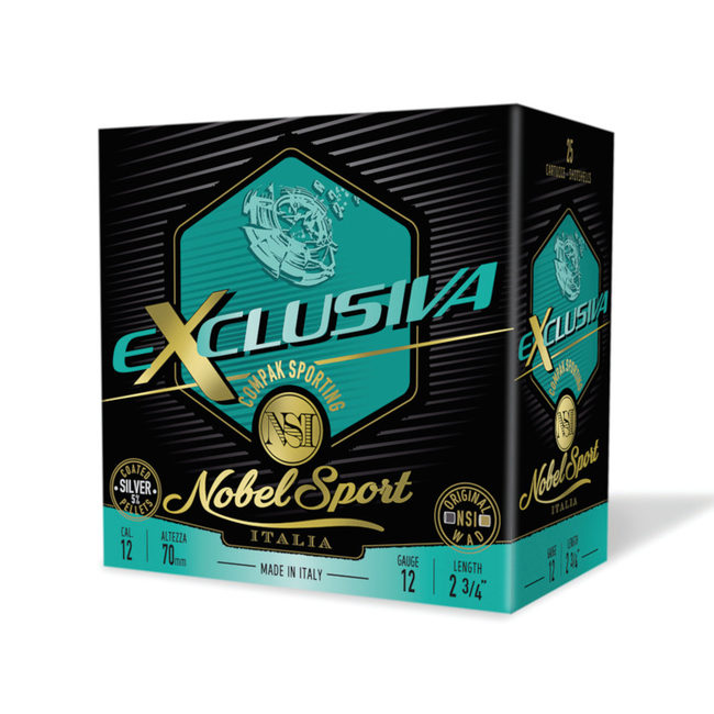 CAL.12 EXCLUSIVA COMPAK 28g SHOOTING CARTRIDGES NOBEL SPORT ITALIA