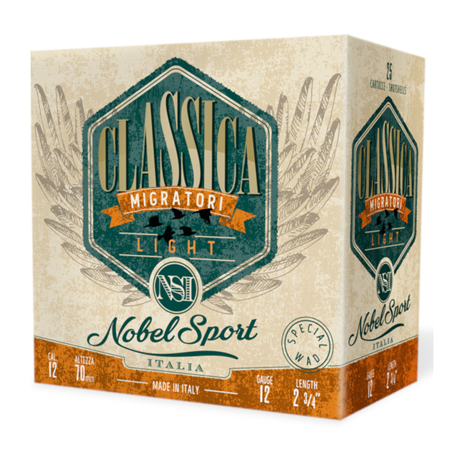 CAL.12 CLASSICA LIGHT DISPERSANTE 30g HUNTING CARTRIDGES NOBEL SPORT ITALIA
