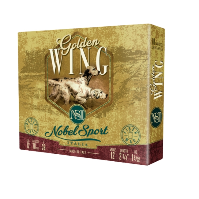 CAL.12 GOLDEN WING 36gr ΦΥΣΙΓΓΙΑ ΚΥΝΗΓΙΟΥ NOBEL SPORT ITALIA CAL.12 GOLDEN WING 36gr ΦΥΣΙΓΓΙΑ ΚΥΝΗΓΙΟΥ NOBEL SPORT ITALIA