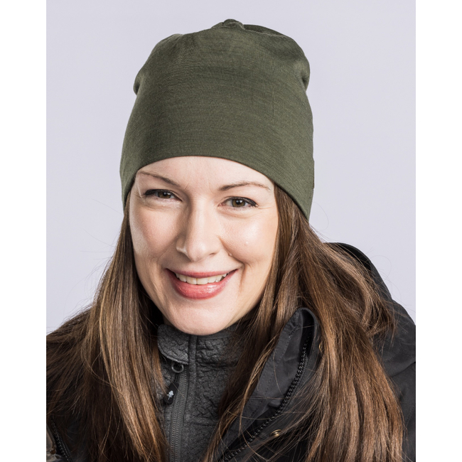 1166 MERINO WOOL THIN WARM UNISEX BEANIE PINEWOOD