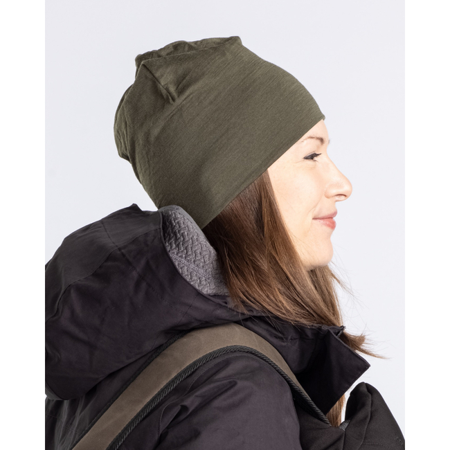 1166 MERINO WOOL THIN WARM UNISEX BEANIE PINEWOOD