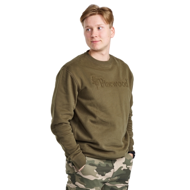 5468 VARNAMO PW LOGO SWEATER PINEWOOD