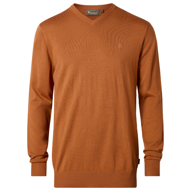 5047 VÄRNAMO MEN’S MERINO WOOL V-NECK SWEATER PINEWOOD