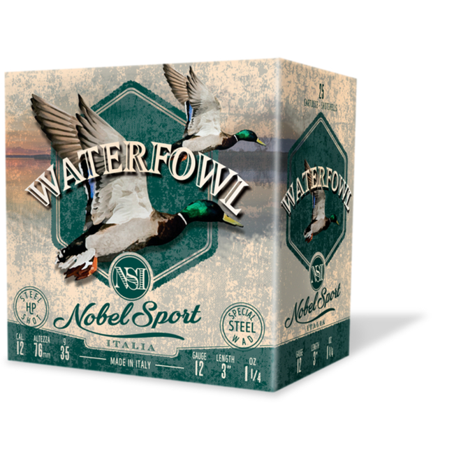 CAL.12 STEEL WATERFOWL HP 35g HUNTING CARTRIDGES NOBEL SPORT ITALIA CAL.12 STEEL WATERFOWL HP 35g HUNTING CARTRIDGES NOBEL SPORT ITALIA
